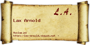 Lax Arnold névjegykártya